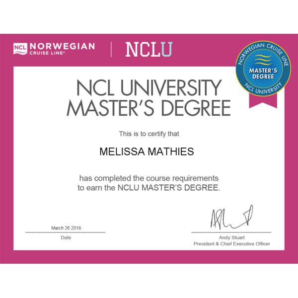 Norwegian Masters Degree Certificate